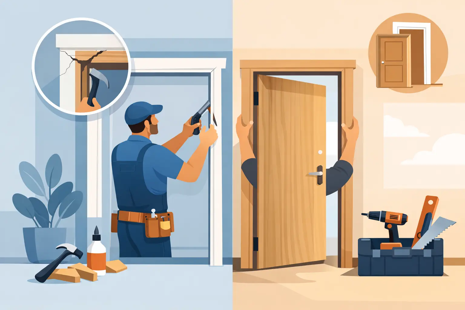 Door Frame Repair: When to Fix or Replace